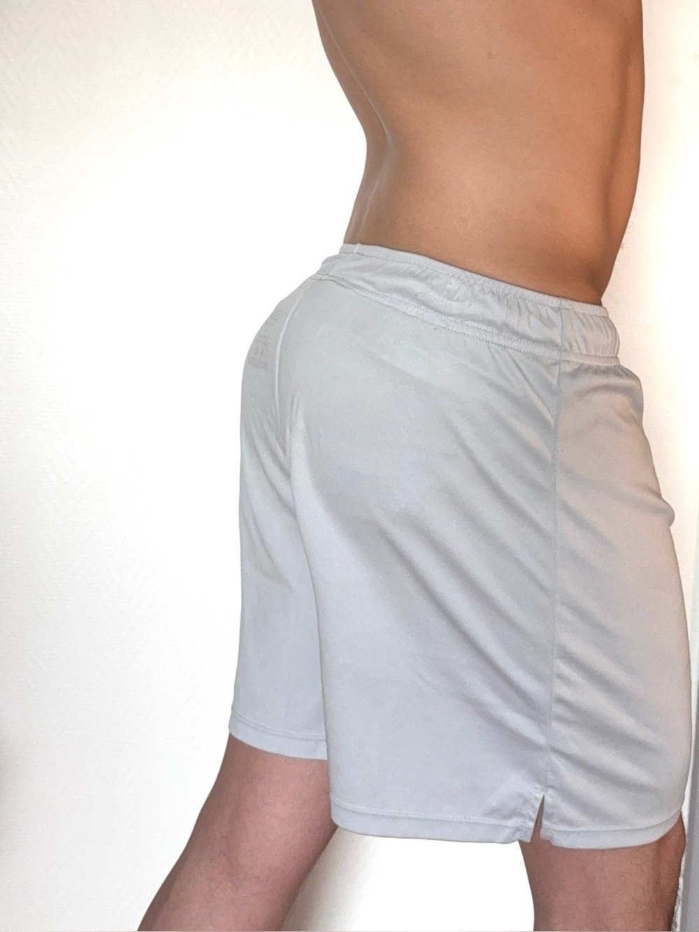 Men's Athletic Performance Shorts in Light Gray